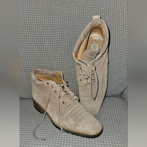 Andre Assous Lace Up Tan Booties